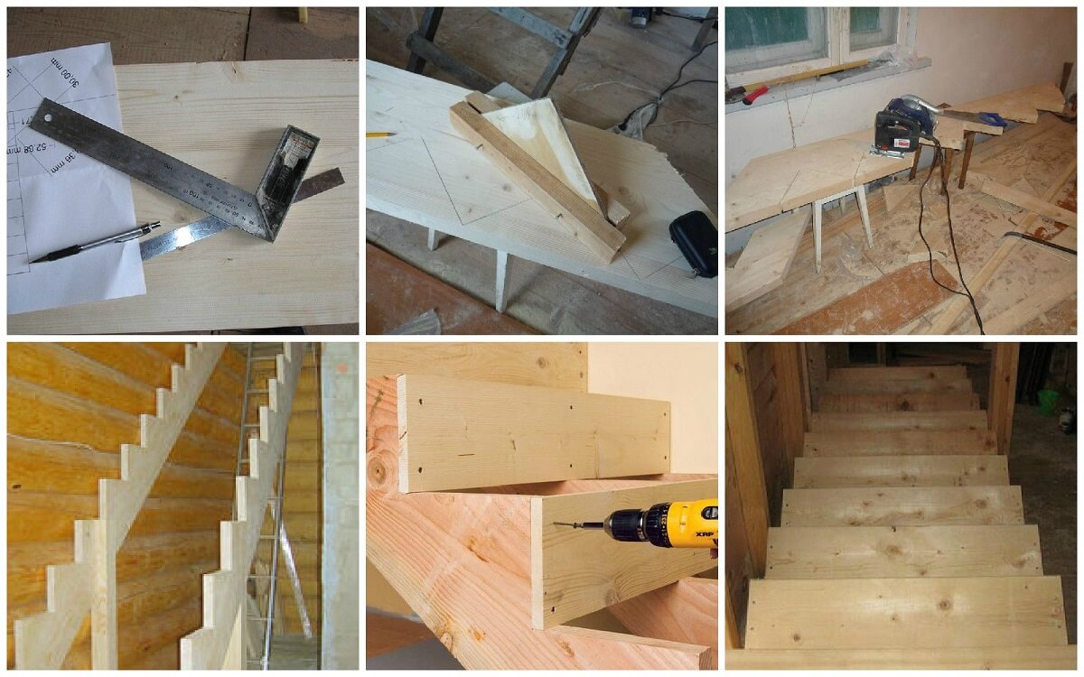 Этапы изготовления деревянной лестницы своими руками
